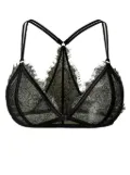 TWINSET lace satin bra - Black