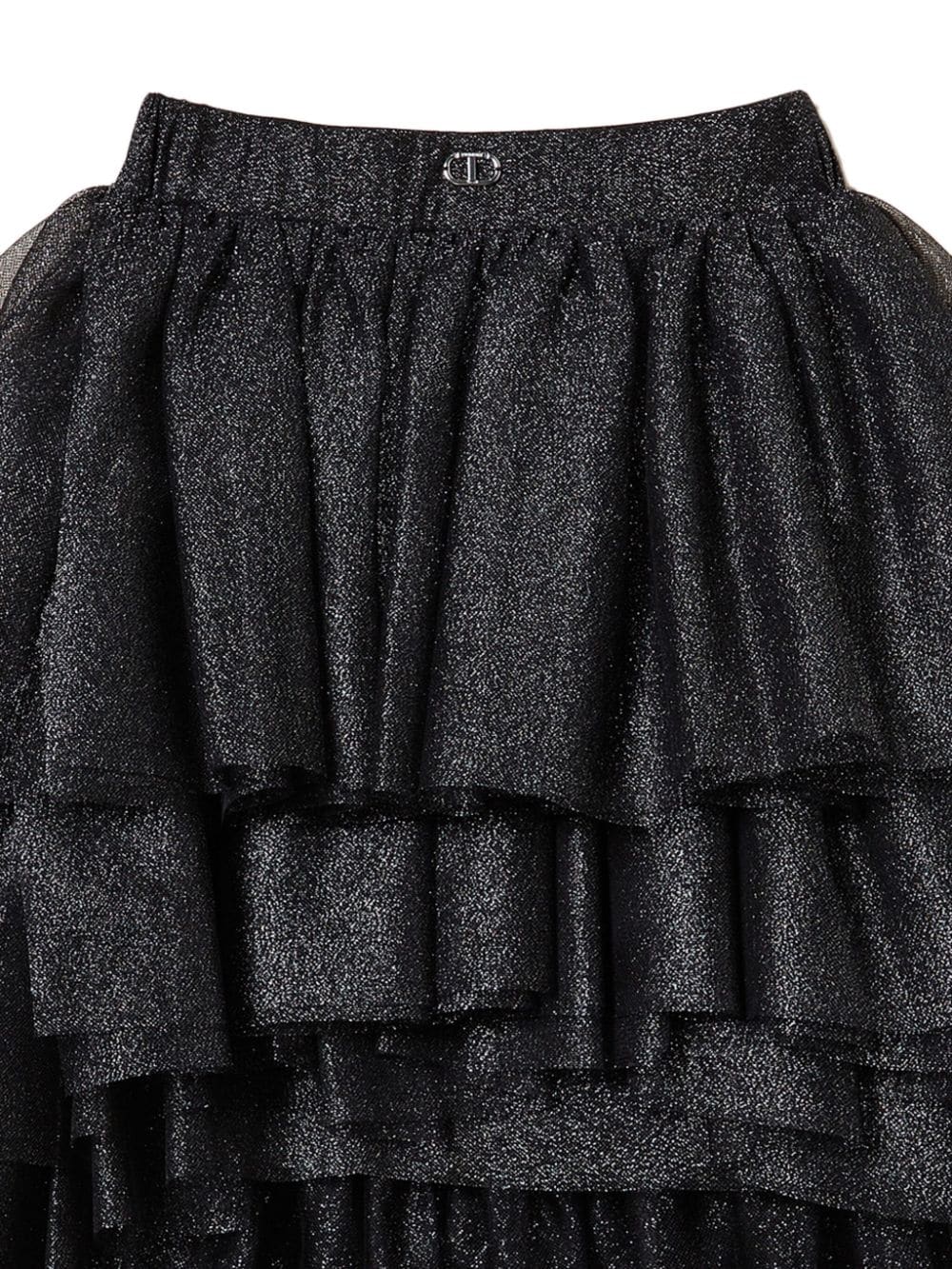 TWINSET Kids lurex tulle skirt - Zwart