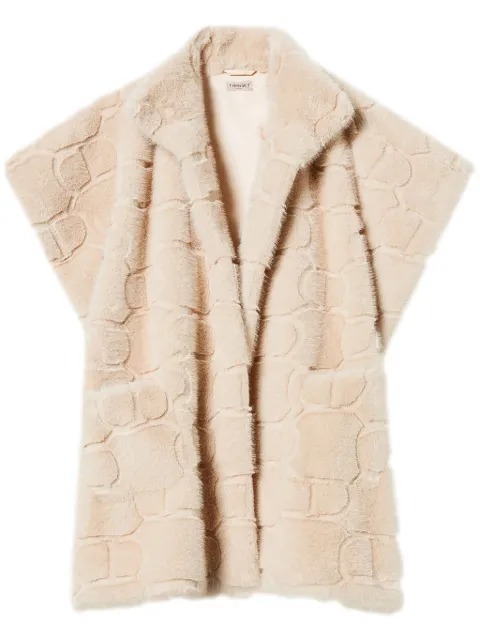 TWINSET poncho texturizado con logo en relieve