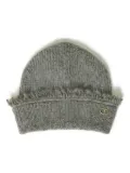 TWINSET ribbed frayed-edge beanie - Grey