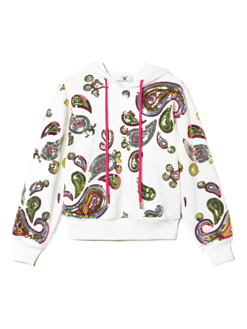 TWINSET paisley sequin-embellished sweatshirt | White | Image 1