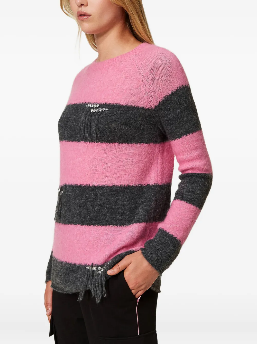 TWINSET rhinestone-embellished striped sweater | T-Shirts & Jersey Shirts | Image 2