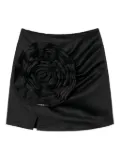 TWINSET Kids rose-applique duchesse skirt - Black