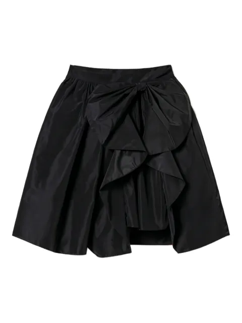 TWINSET bow-detail asymmetrical taffeta skirt
