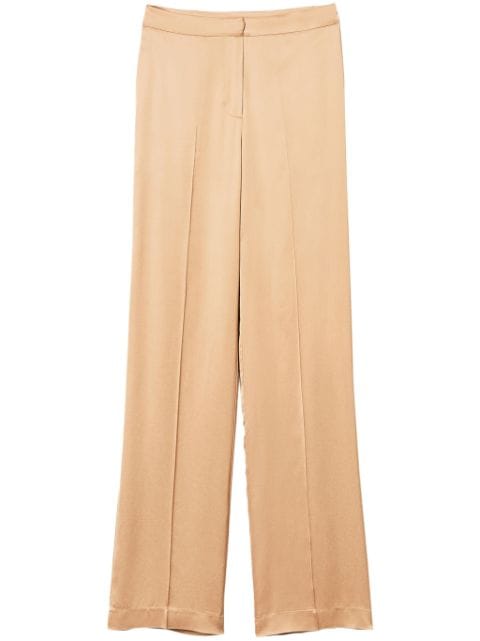 straight-leg satin trousers