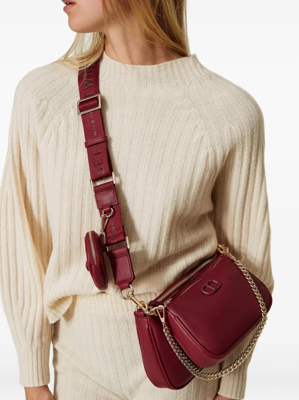 Twinset Together Chain-handle Shoulder Bag In Red
