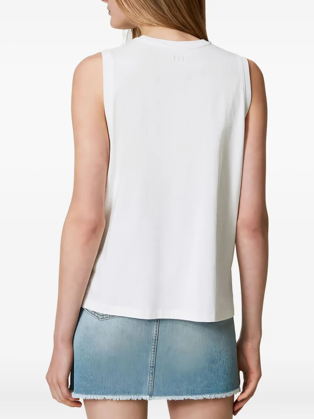 Twinset Tiger-print Sleeveless Vest In White