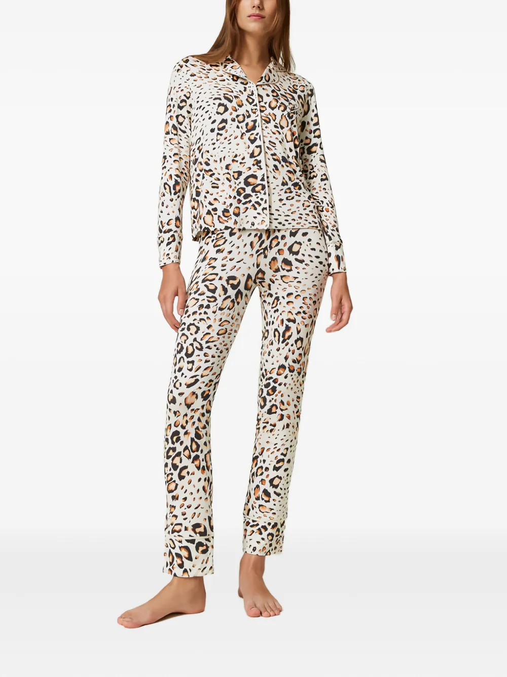 Twinset Leopard-print Pajamas In Brown