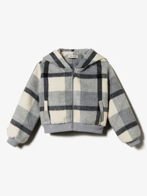 TWINSET Kids chamarra con capucha y motivo de cuadros
