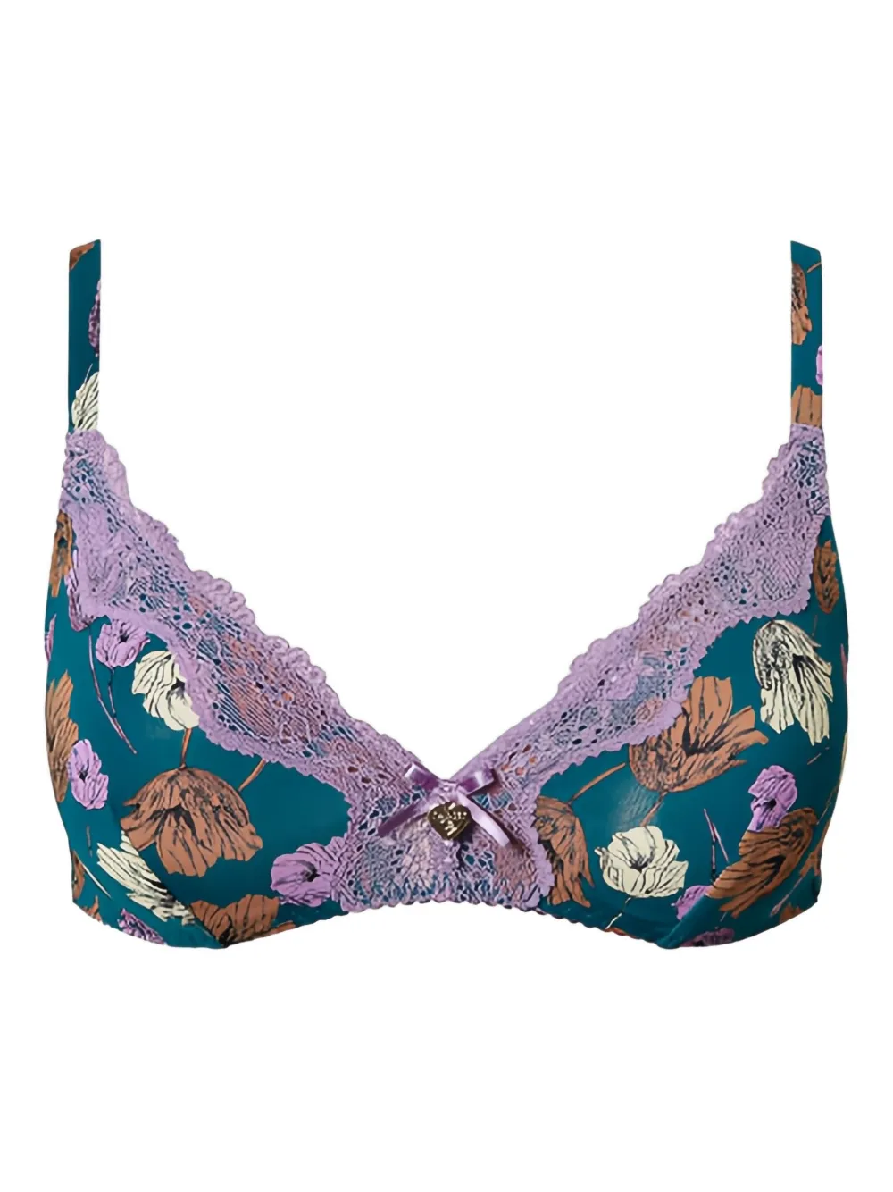 Twinset Floral-print Triangle Bra In Multi