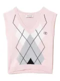 TWINSET Kids argyle-pattern V-neck vest - Pink