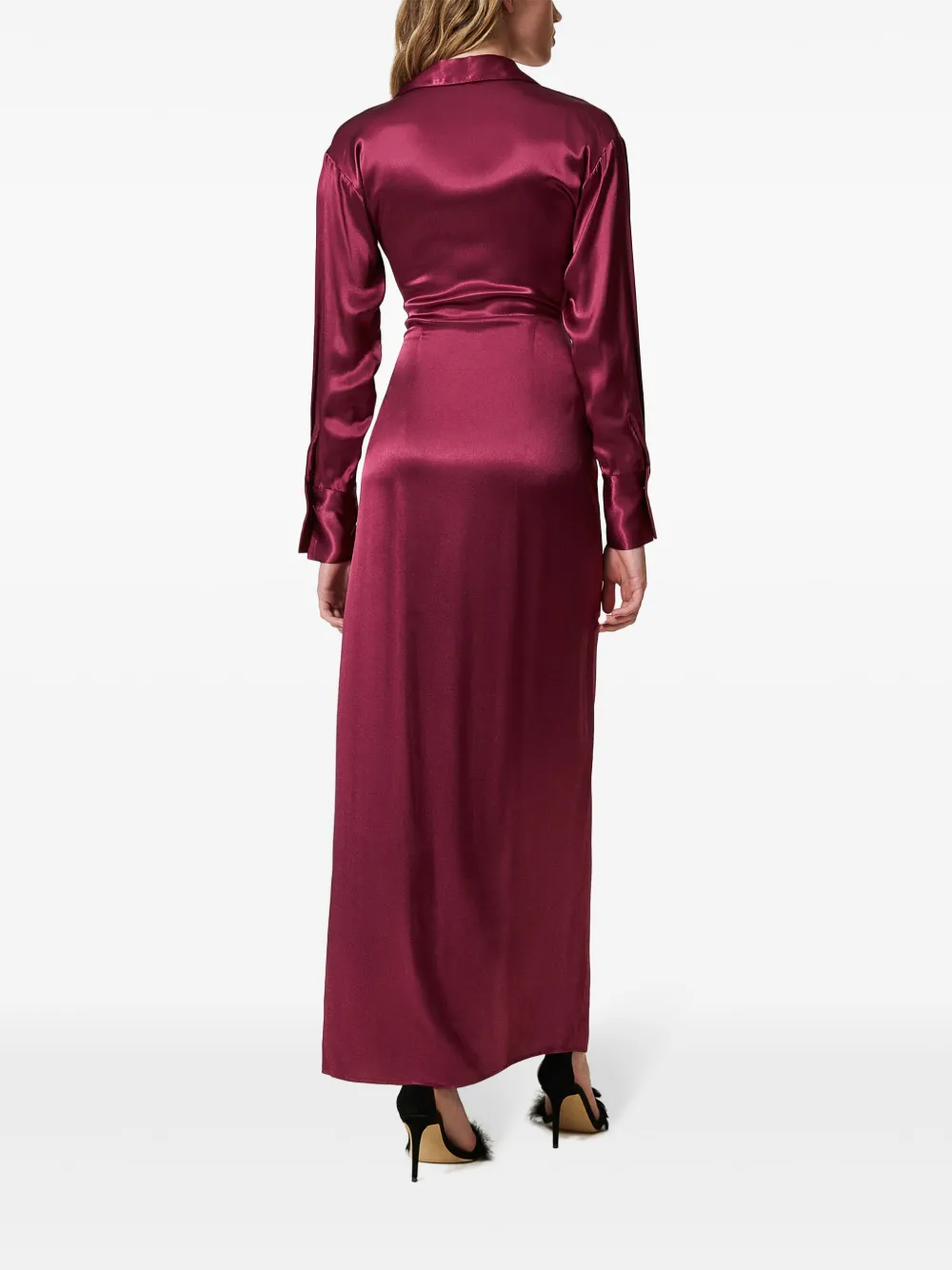 TWINSET Wikkeljurk met satijnen afwerking Rood