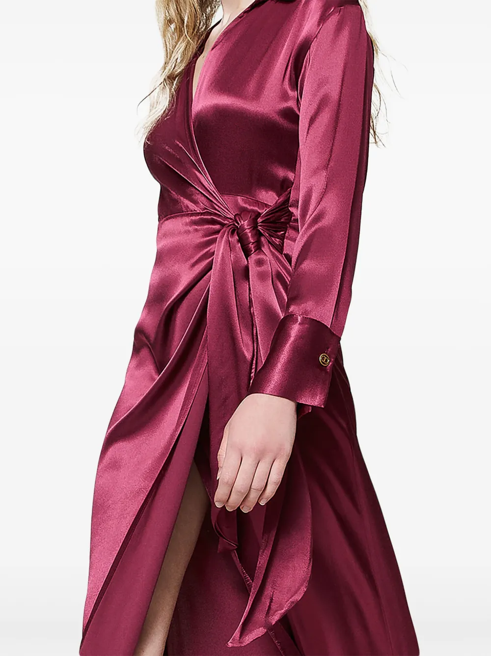 TWINSET Wikkeljurk met satijnen afwerking Rood