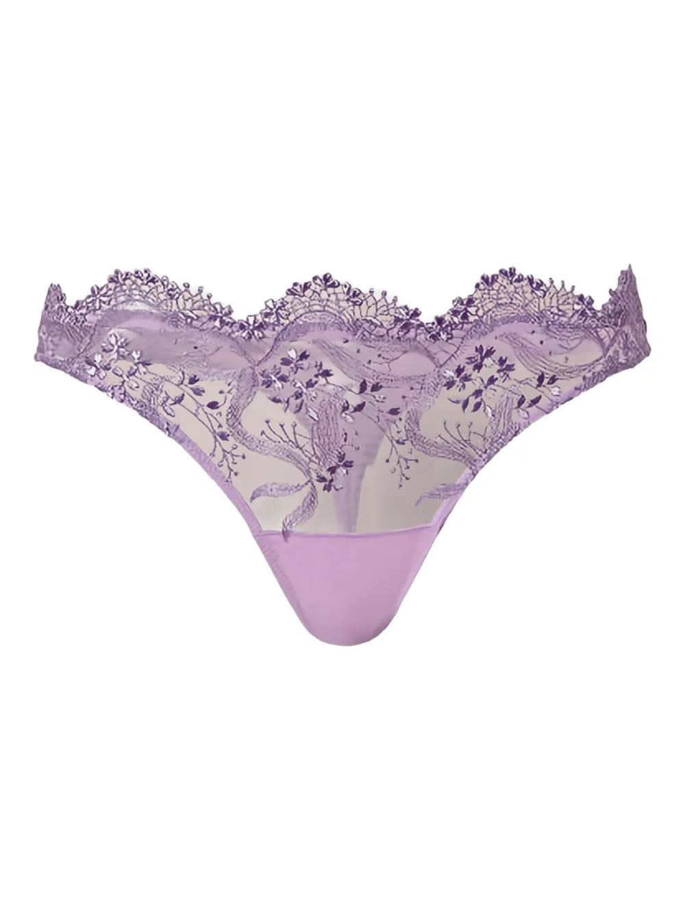TWINSET embroidered scalloped-edge thong | Purple | Image 1