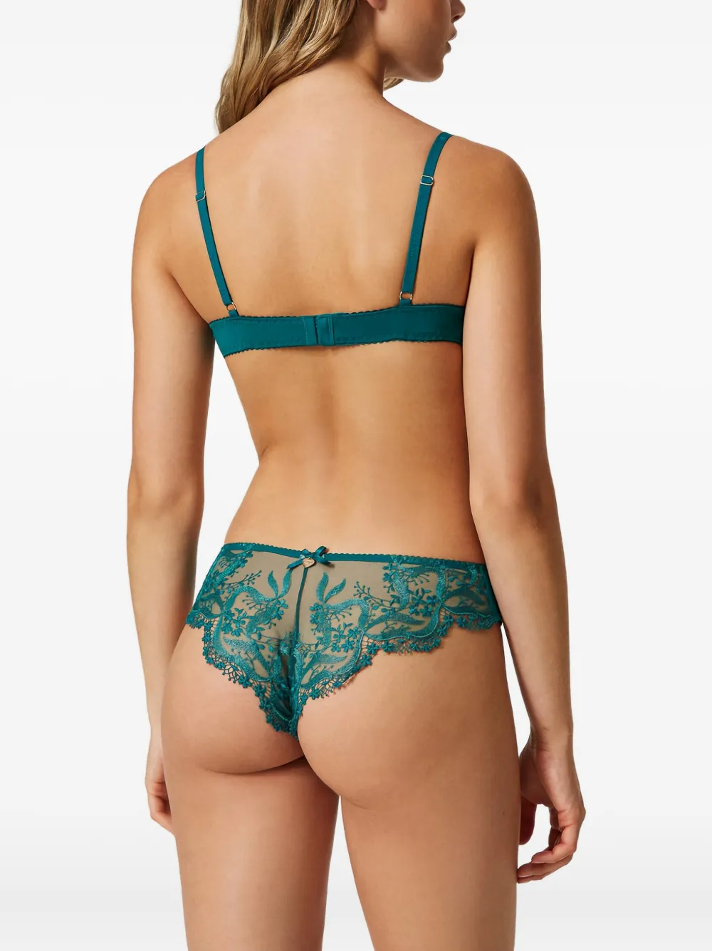 TWINSET Slip met afwerking van kant Groen