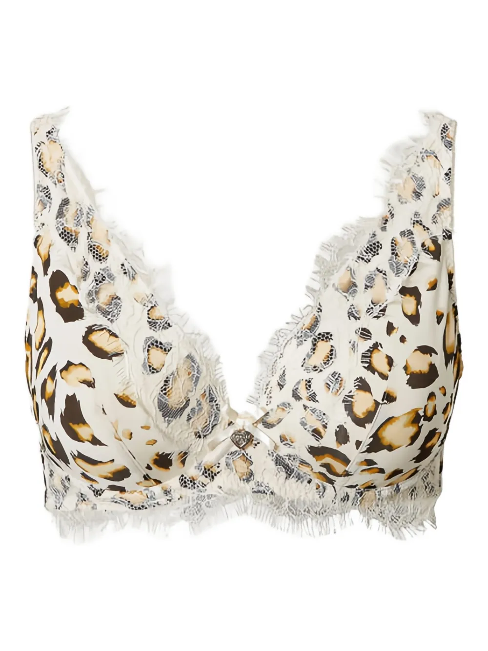 TWINSET animal-print lace-trimmed bra | Neutrals | Image 1