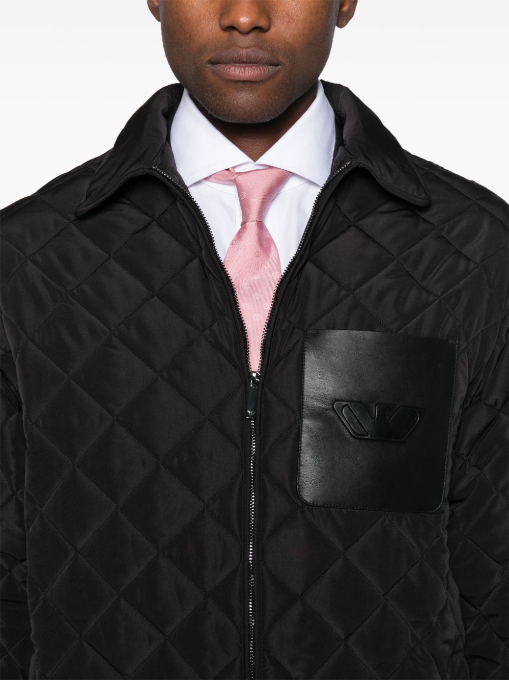 Shop Emporio Armani Logo-embossed Jacket In Black