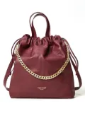 TWINSET drawstring leather tote bag - Red