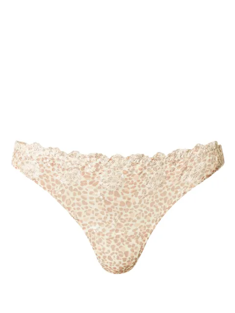 TWINSET tanga de tul con estampado de leopardo