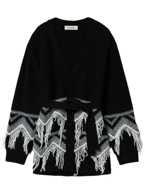 TWINSET Kids fringed belted cardigan 
