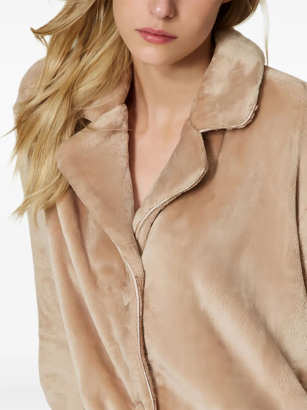 TWINSET Pyjama met lange mouwen van imitatiebont Beige