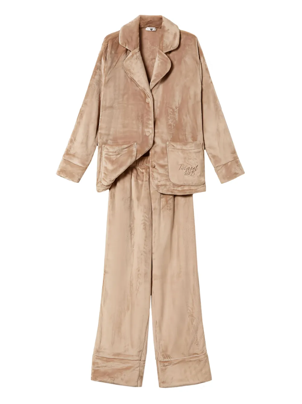 TWINSET faux-fur long-sleeve pajamas | Neutrals | Image 1