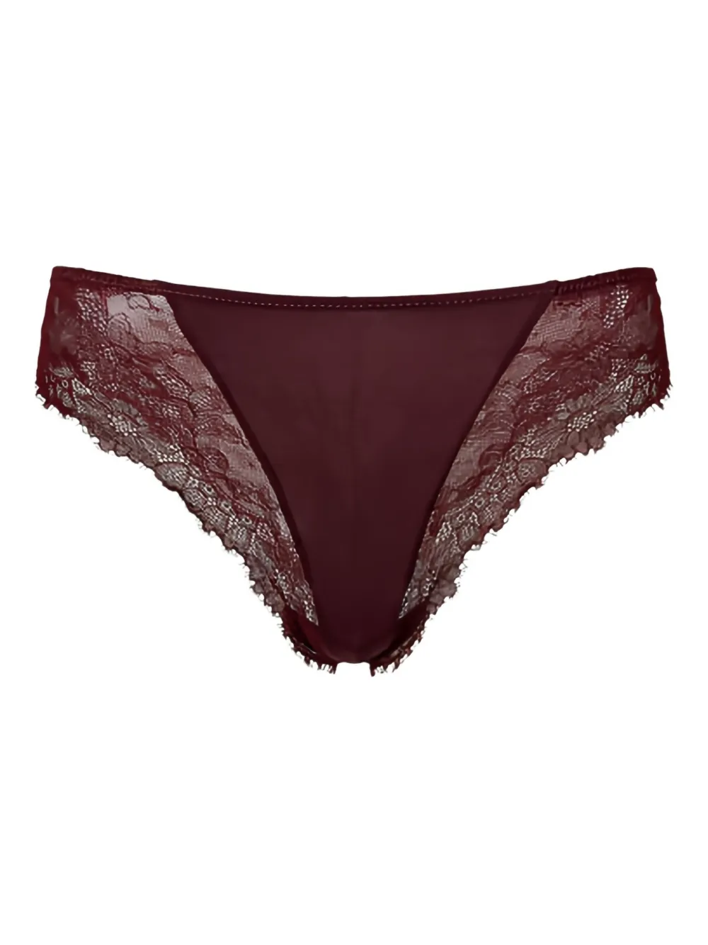 TWINSET lace-trimmed satin briefs | Red | Image 1