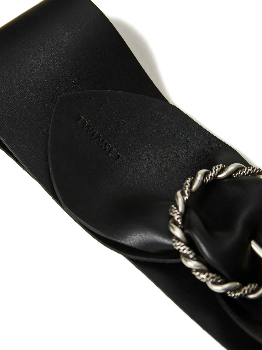 TWINSET Sash riem met gevlochten gesp - Zwart