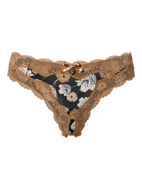TWINSET floral-lace thong