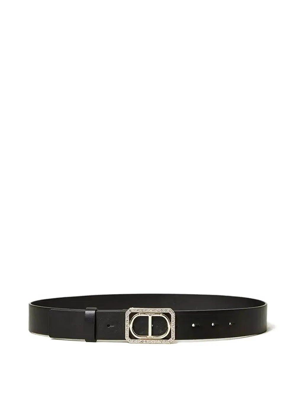 TWINSET Oval-T rhinestone-embellished belt | Black | Image 1