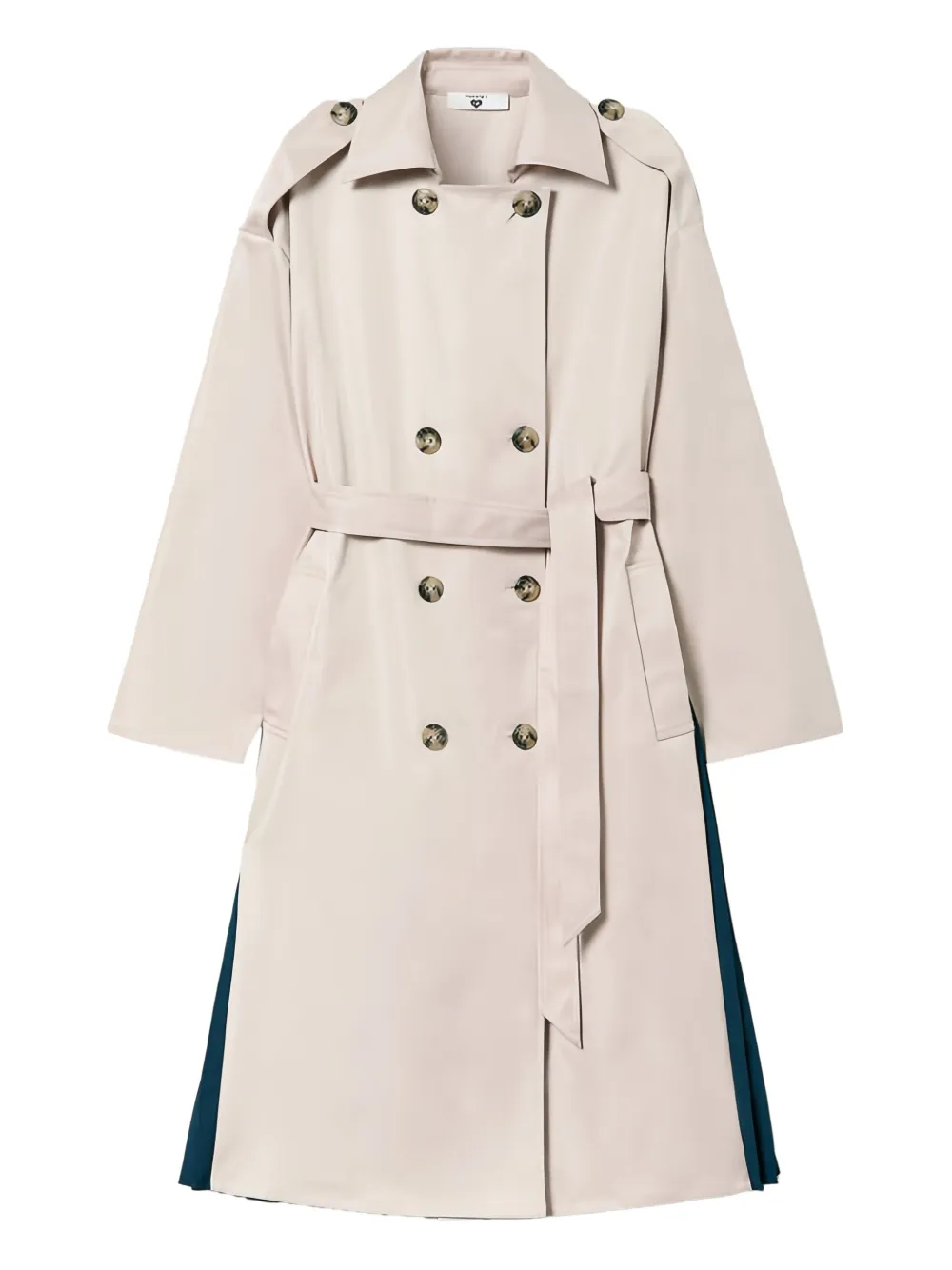Twinset Double-breasted Trench Coat In Neutral