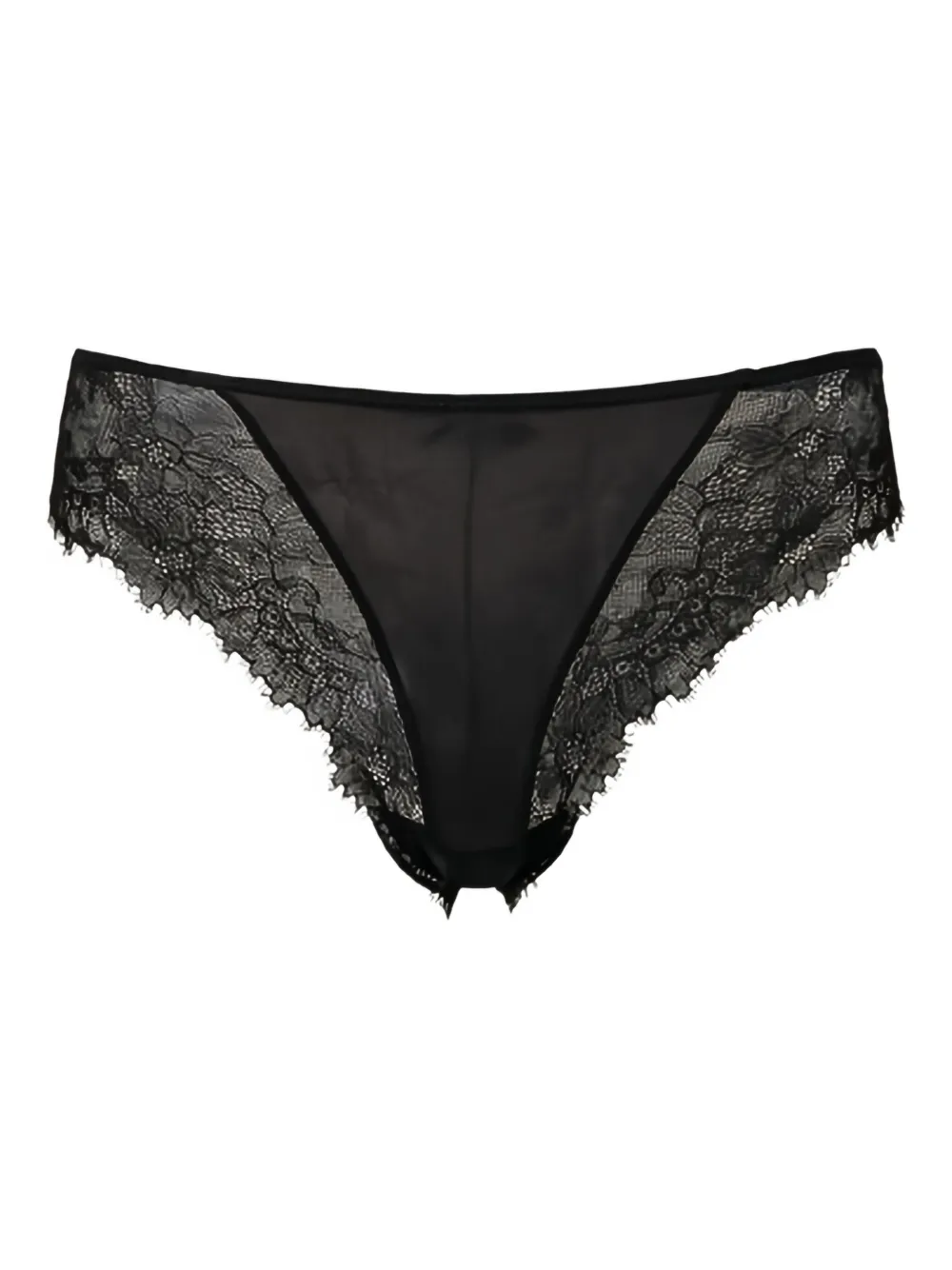 TWINSET lace-panelled satin briefs | Black | Image 1