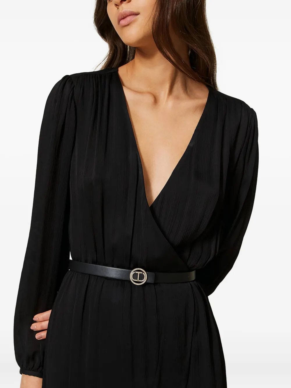 TWINSET Riem met ovalen T stras Zwart