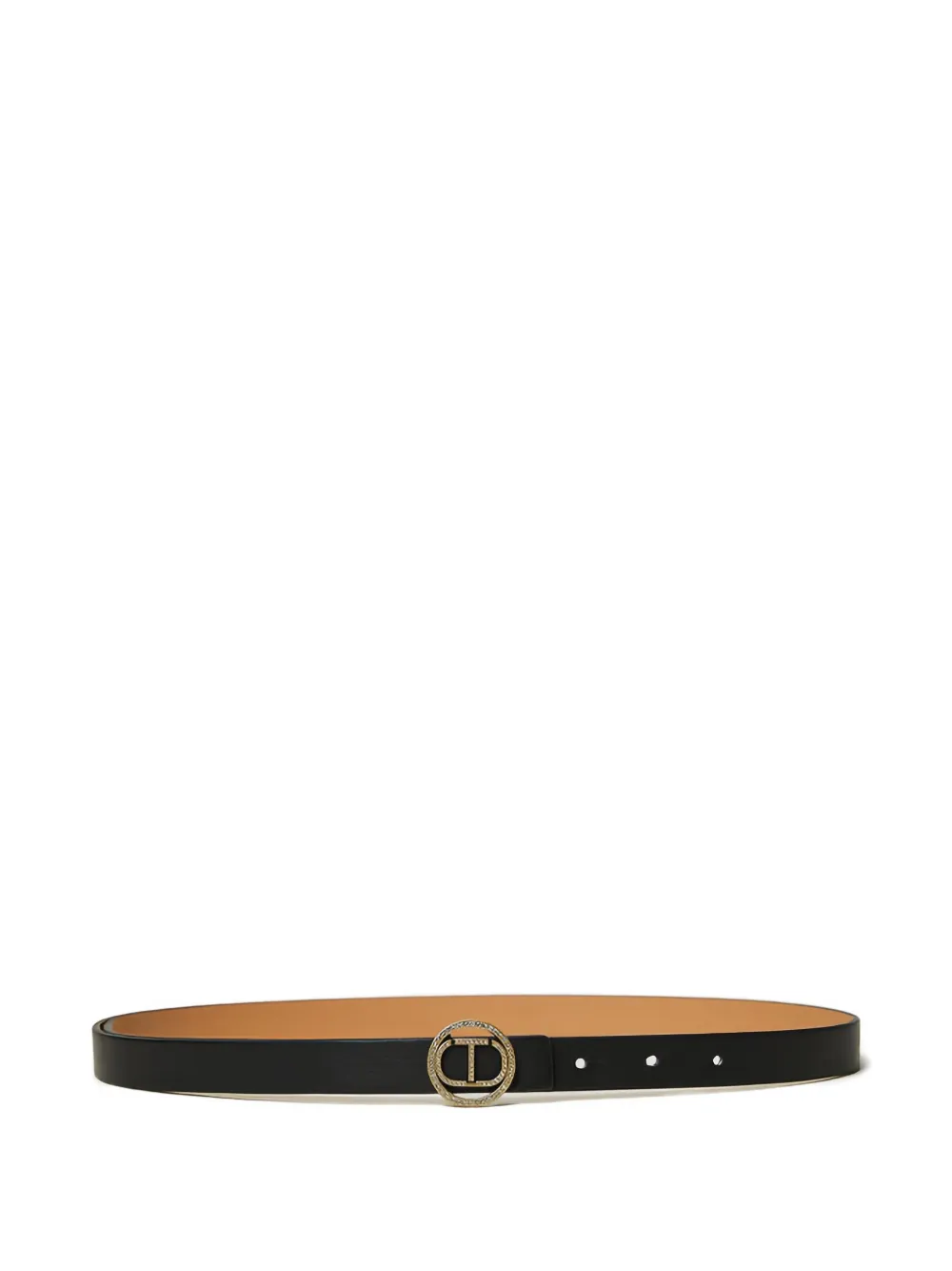 TWINSET Oval-T rhinestone belt | Black | Image 1