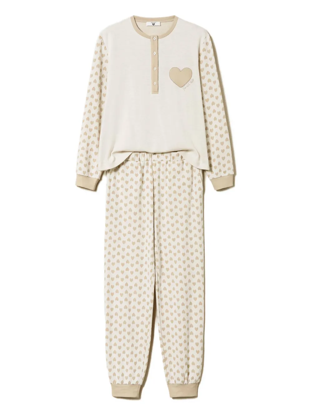 TWINSET jacquard-heart pajamas | Neutrals | Image 1