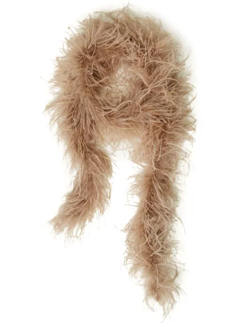 TWINSET feather-embellished scarf