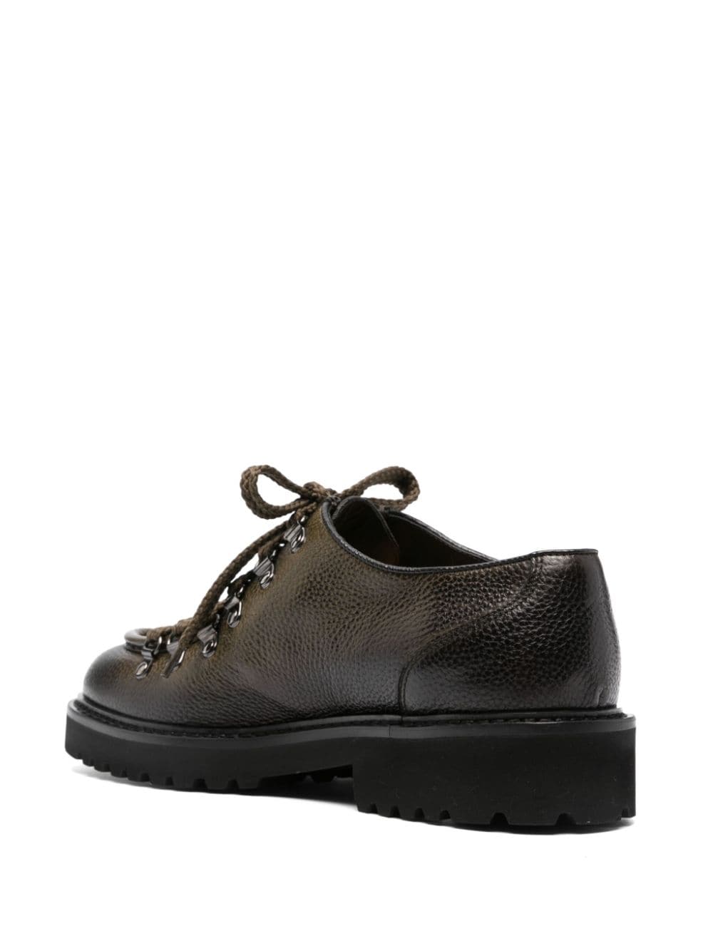 Shop Doucal's Burnished Derby Shoes In Black