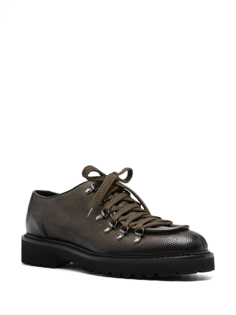 Shop Doucal's Burnished Derby Shoes In Black