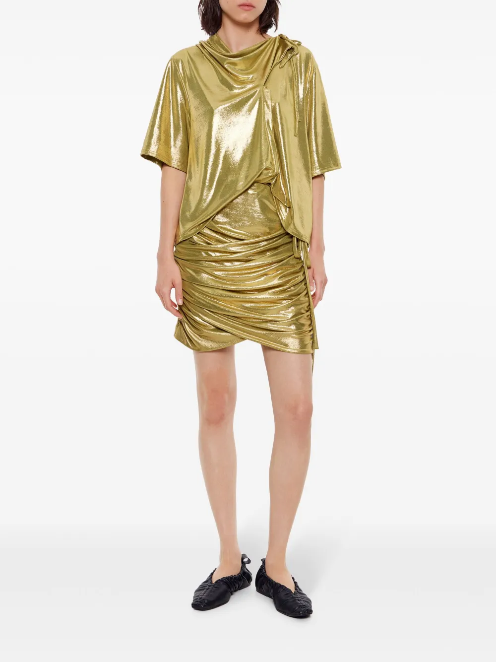 Bimba y Lola wrap-design mini skirt - Goud
