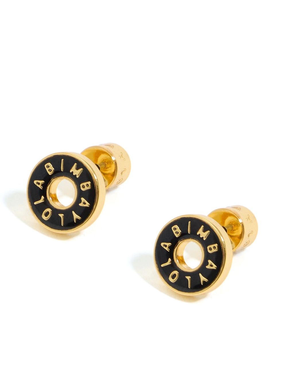 Bimba y Lola enamel-logo earrings - Zwart