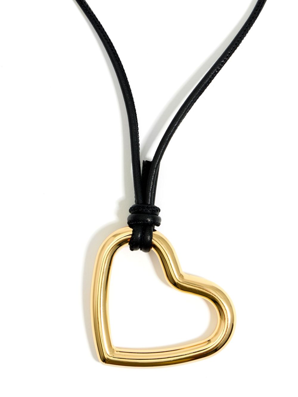 Bimba y Lola heart-pendant leather-strap necklace - Zwart