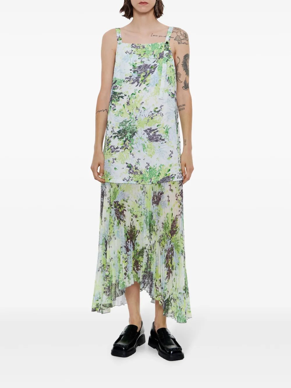 Bimba y Lola floral-print midi dress - Groen