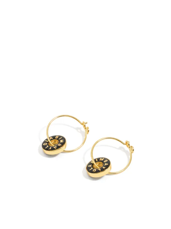 【BIMBA Y LOLA】ロゴ入りフープピアス Bimba y Lola ロゴチャーム フープピアス | ブラック | FARFETCH JP