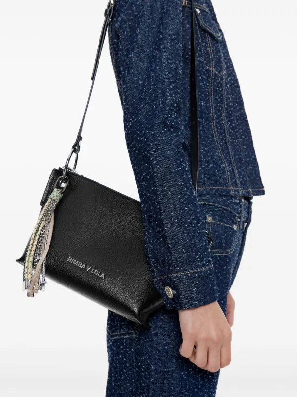 Bimba y Lola Medium Trapezium Crossbody Bag Black FARFETCH JO