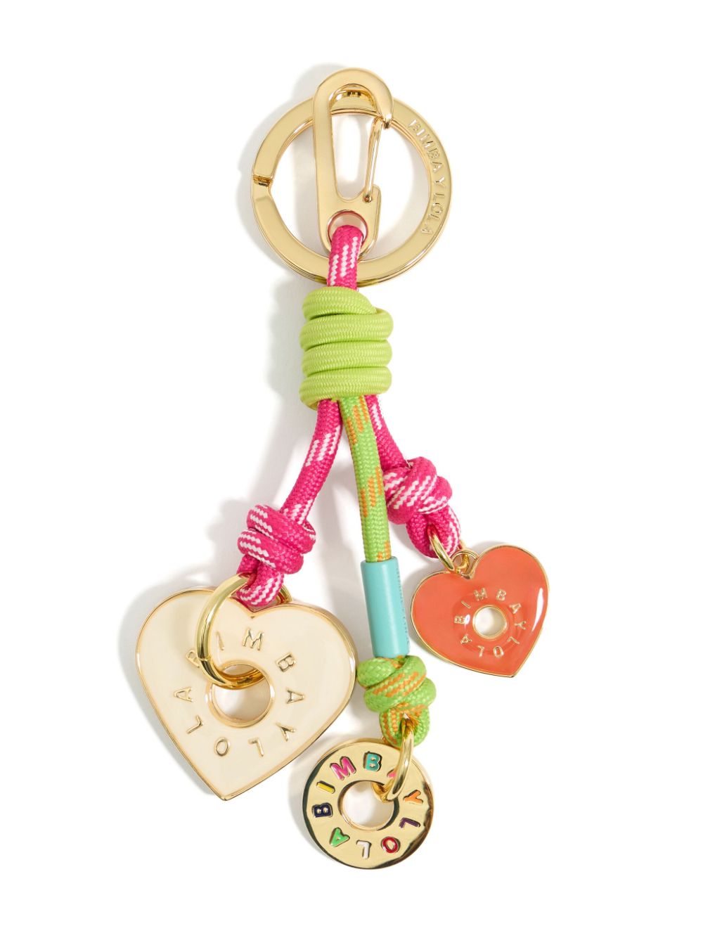 Shop Bimba Y Lola Rope And Hearts Key Ring In Gold