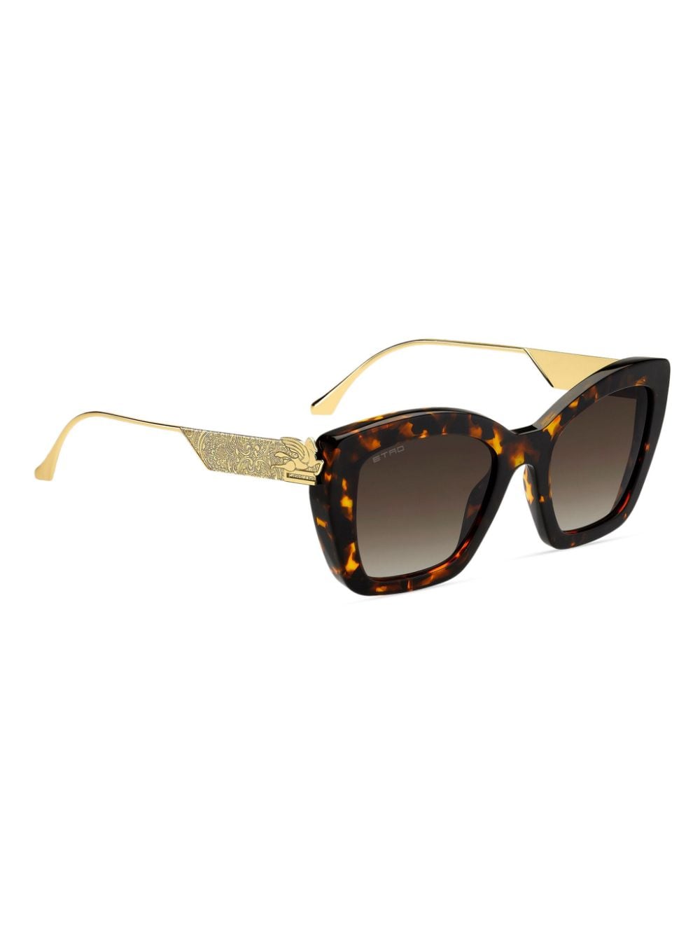 Shop Etro Bold Pegaso Sunglasses In Brown