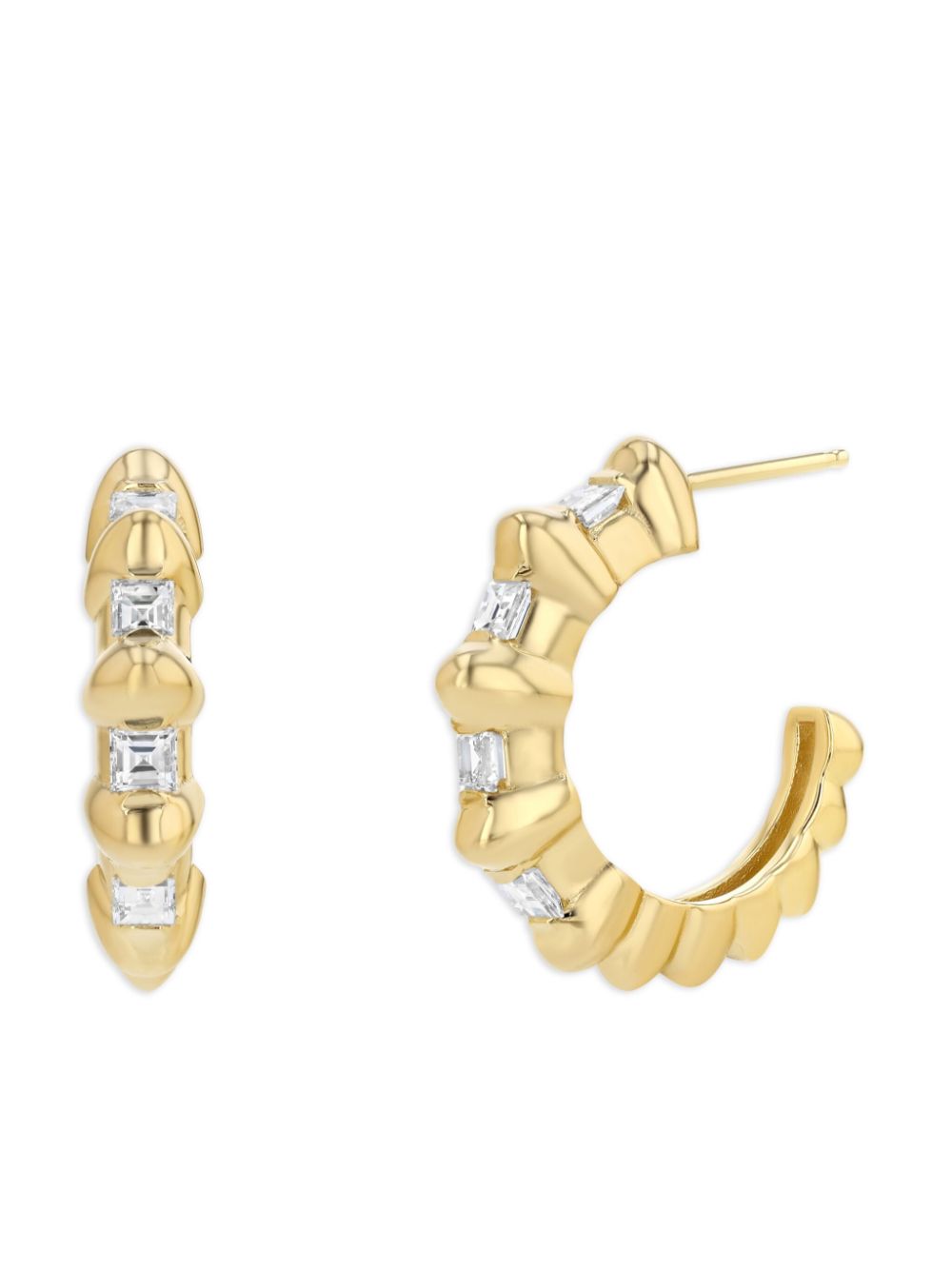 Lizzie Mandler Fine Jewelry 18kt geelgouden Bubble oorbellen met diamant