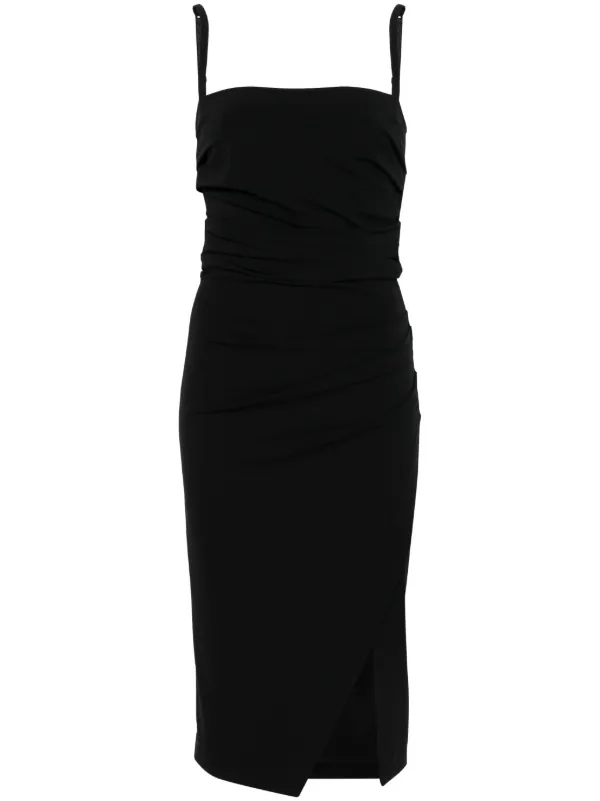 Dolce & Gabbana Draped Midi Dress | Black | FARFETCH