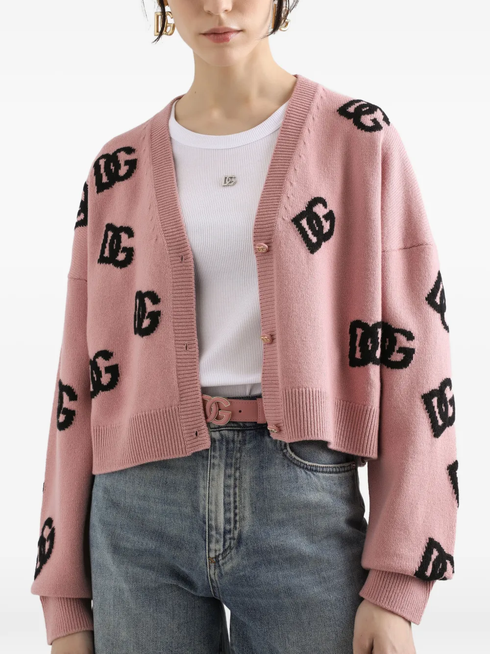 Dolce & Gabbana Vest met jacquard logo Roze