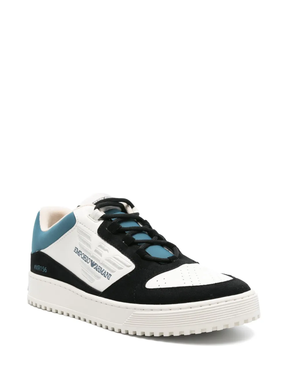 Emporio Armani logo-embroidered sneakers - Wit